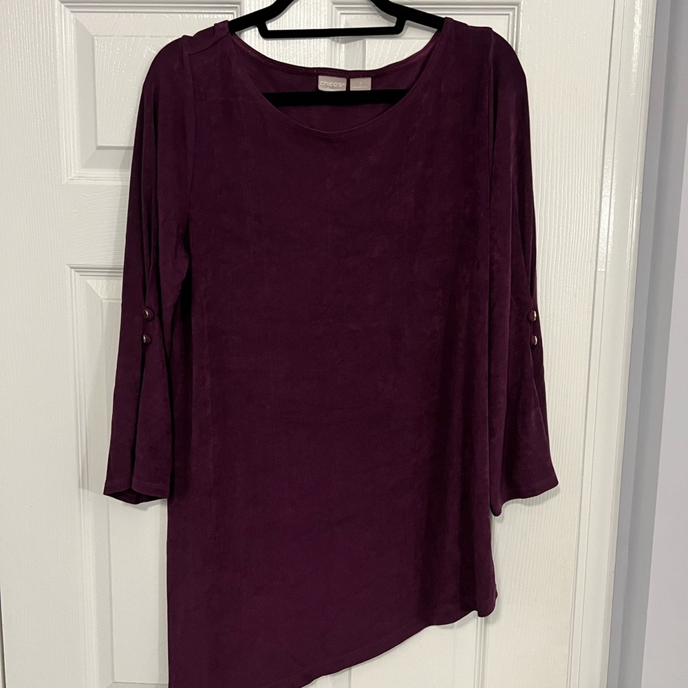 Chico's Plum Asymmetric Tunic Top